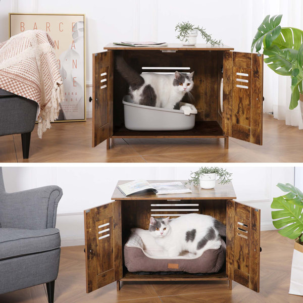 Tucker Murphy Pet™ Cat Litter Box Enclosure, Litter Box Furniture